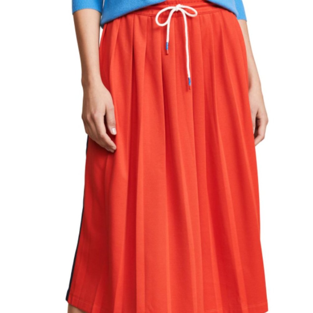 TORY BURCH Pleated Red Racer Stripe Sport Skirt